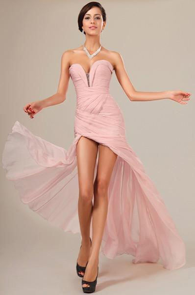 Thumbnail: Chiffon Ruched Bodice Evening Dress