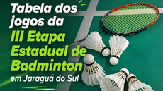 Tabela dos jogos da III Etapa Estadual de Badminton que será realizada em Jaraguá do Sul/SC