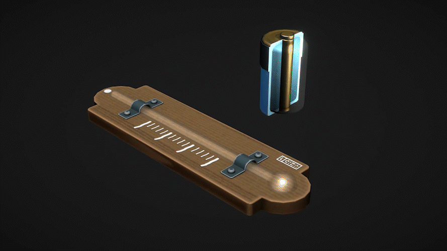 Thermometer and Battery 3D Model