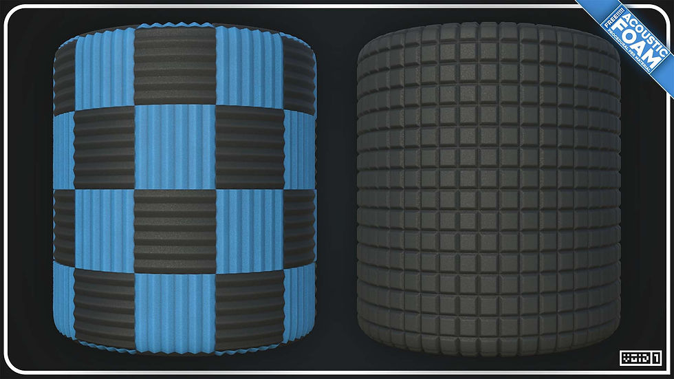 Free Acoustic Foam - PBR Material 16X9 Samples