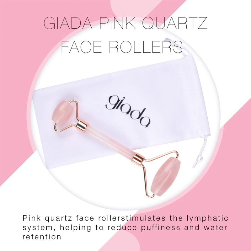 Thumbnail: Giada Rose Quartz face Roller, Genuine Gemstone Roller.
