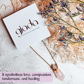 Genuine rose store quartz necklace