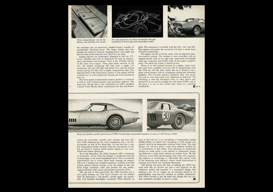 Thumbnail: 1968 Chevy Corvette Original Magazine New Model Introduction Feature Article