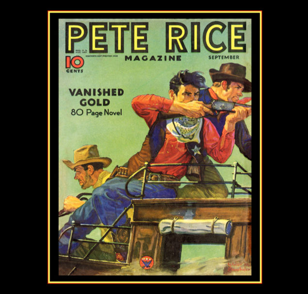 1940's Pete Rice Western Stories Pulp Magazine Retro Style Poster