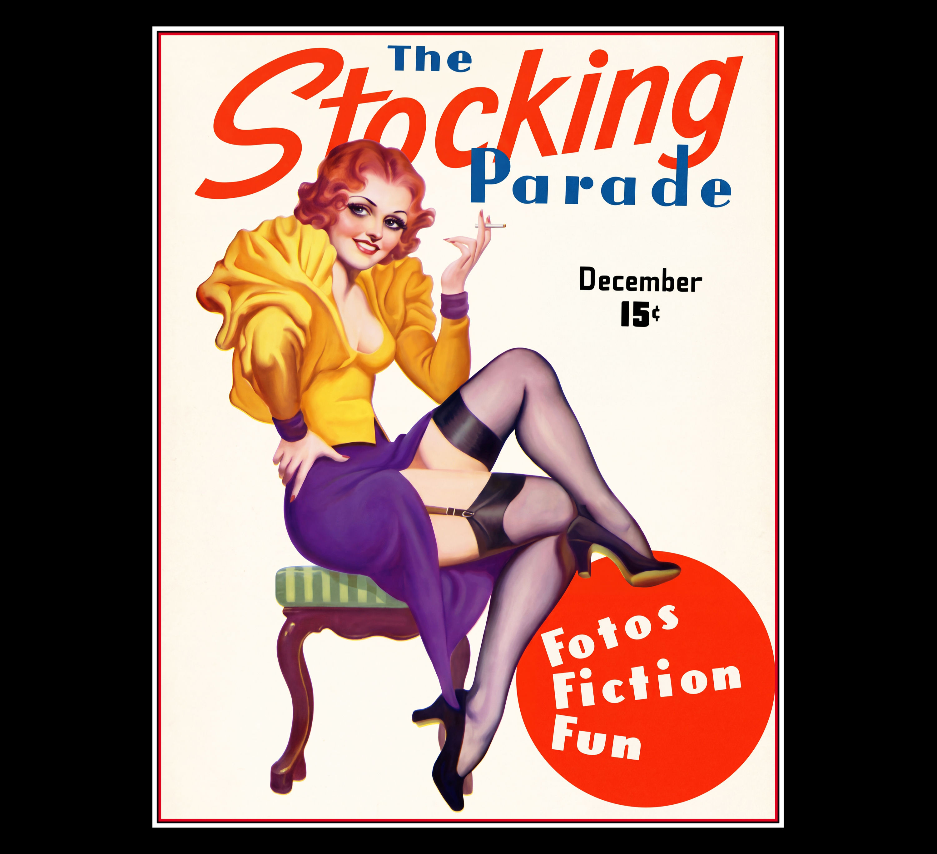 1930's Stocking Parade Pin Up Style Magazine Cover Poster Print