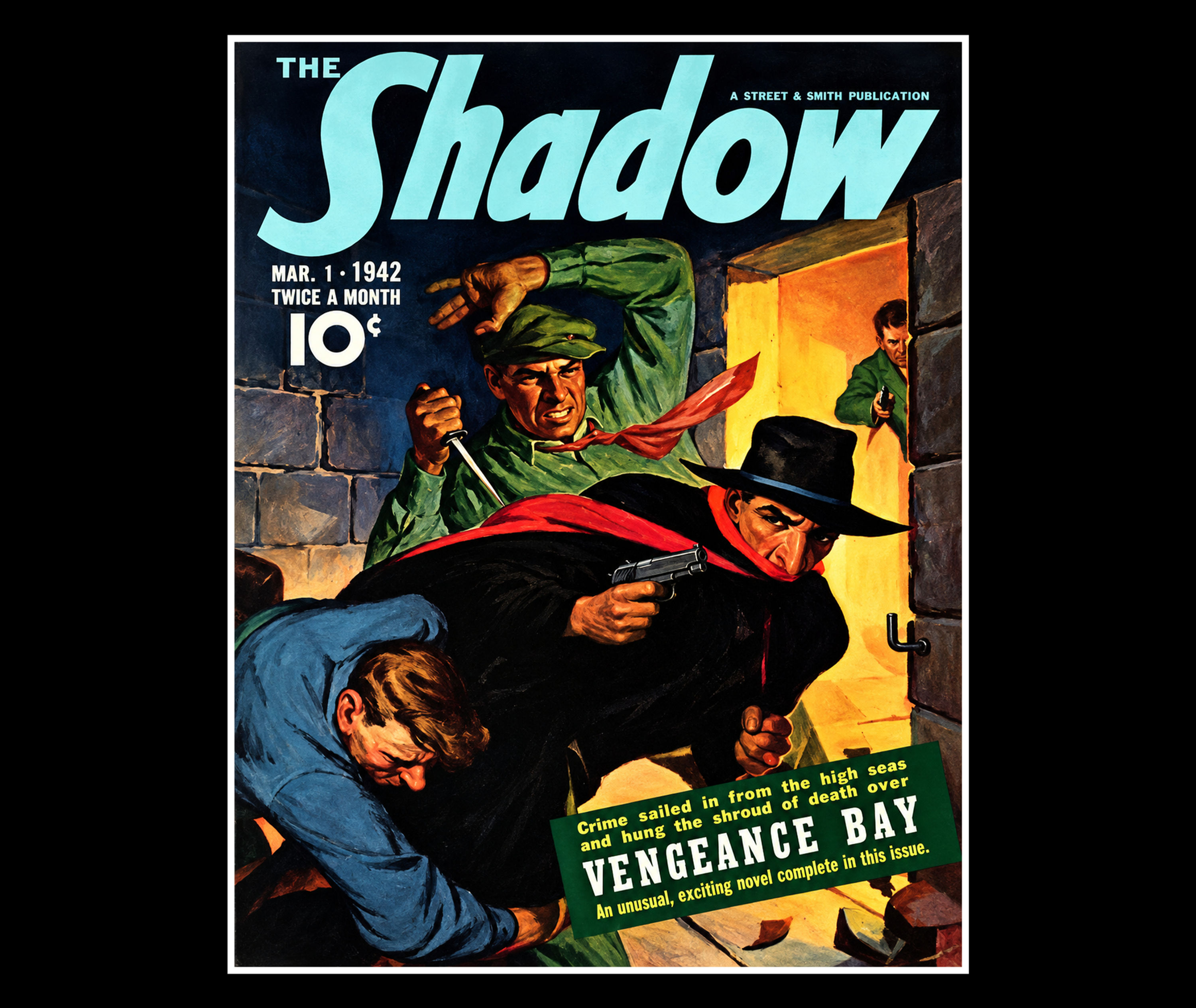 1930s "The Shadow" Detective Pulp Magazine Poster Art Print