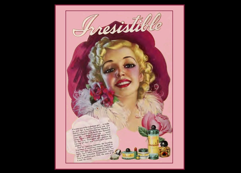 1928 Irresistible Perfume & Cosmetics Vintage Ad Poster Print