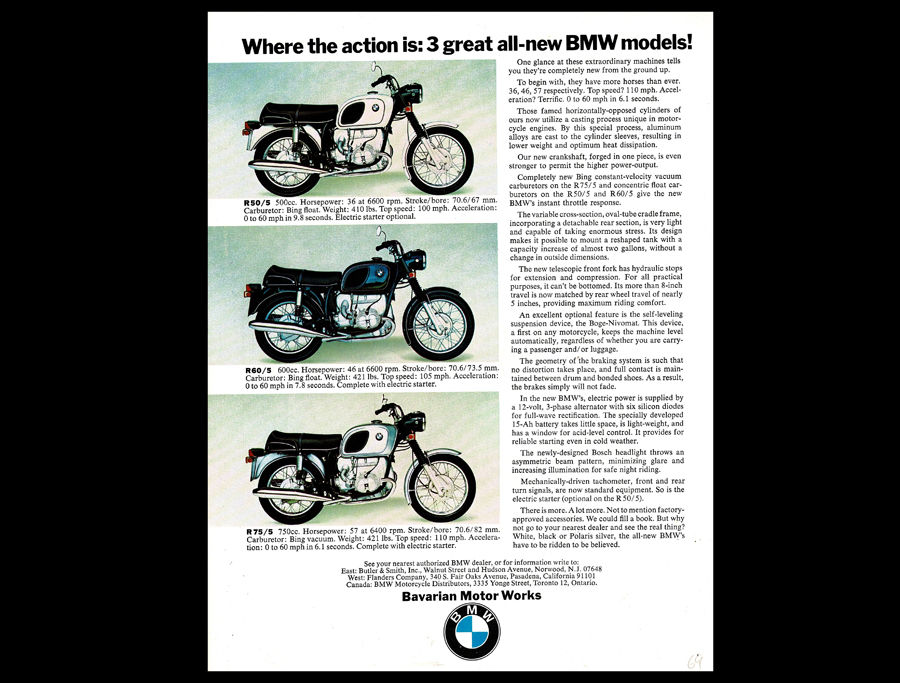 Thumbnail: 1969 BMW Motorcycles Original Magazine Ad Insert