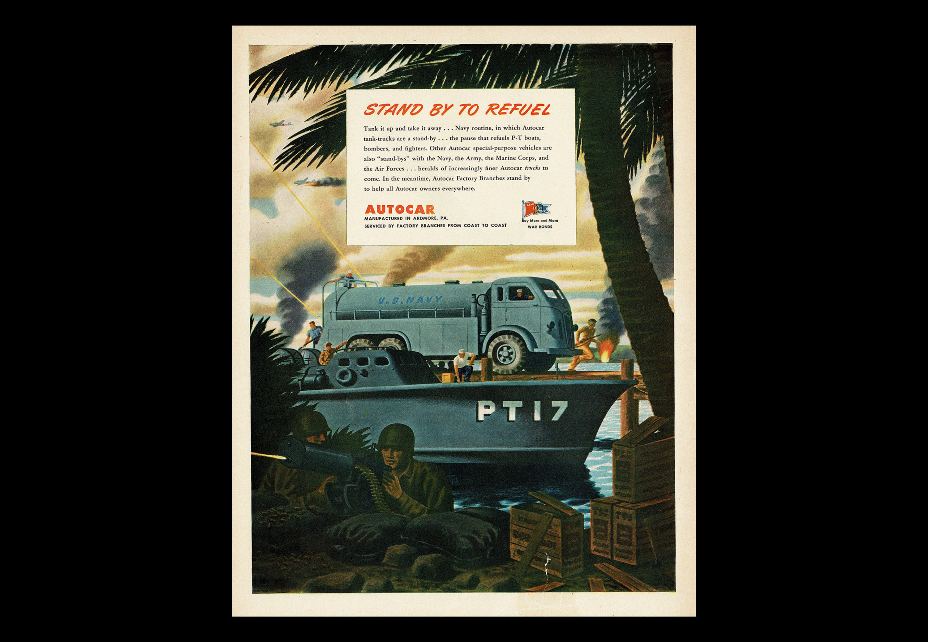 1943 Navy PT Boats World War 2 Original Magazine Ad