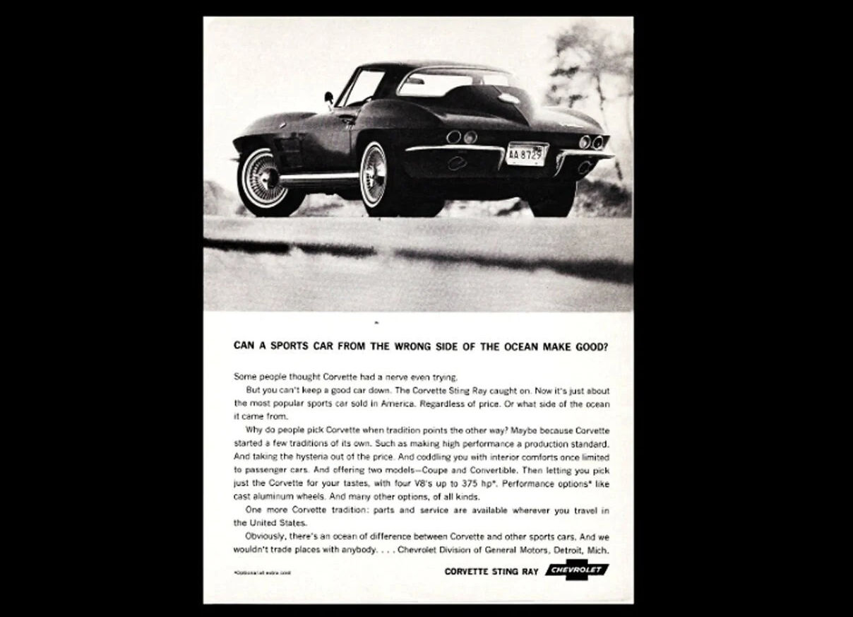 1964 Chevy Corvette Original Magazine Ad