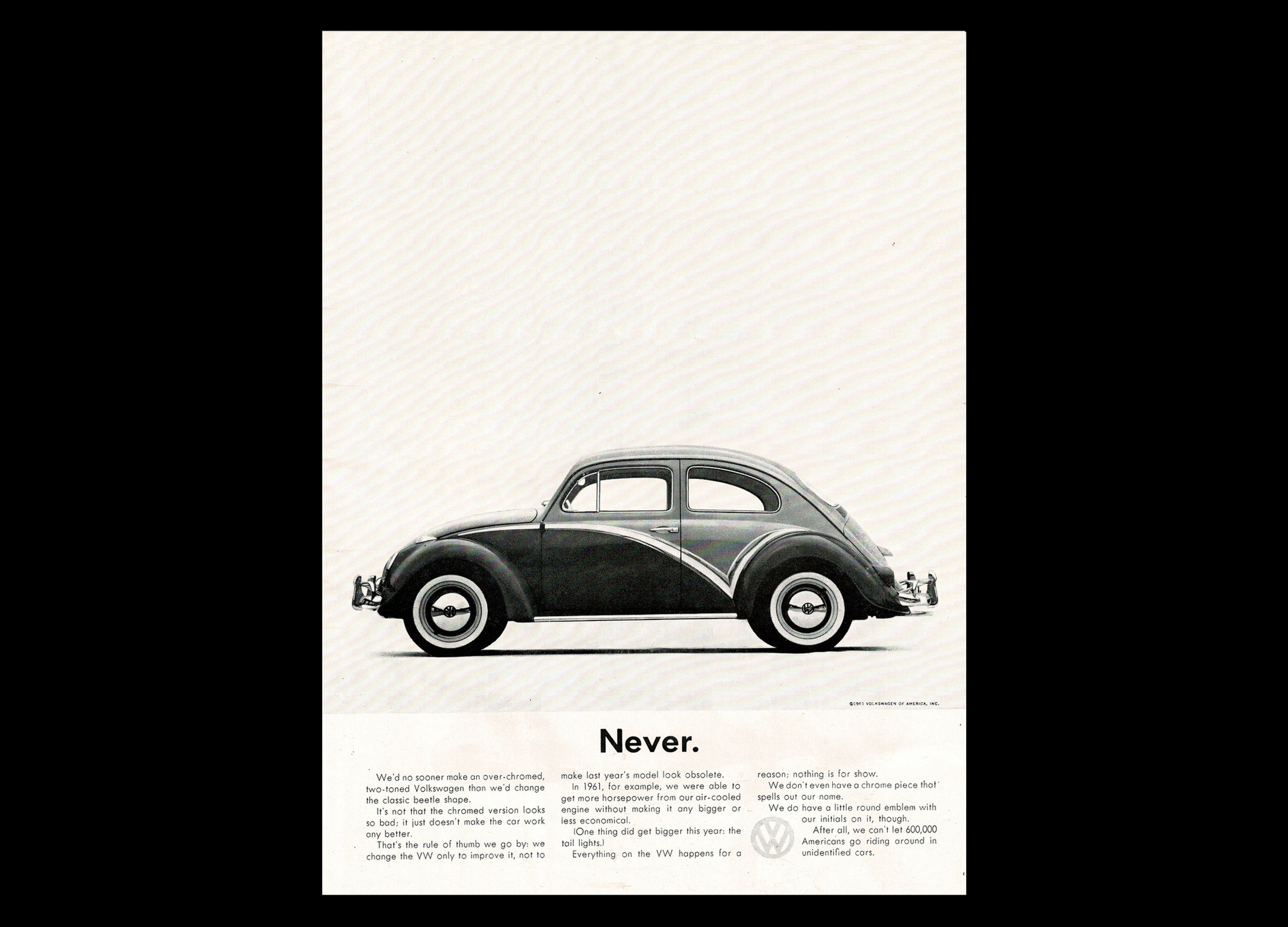 1961 VW Beetle Original Magazine Ad