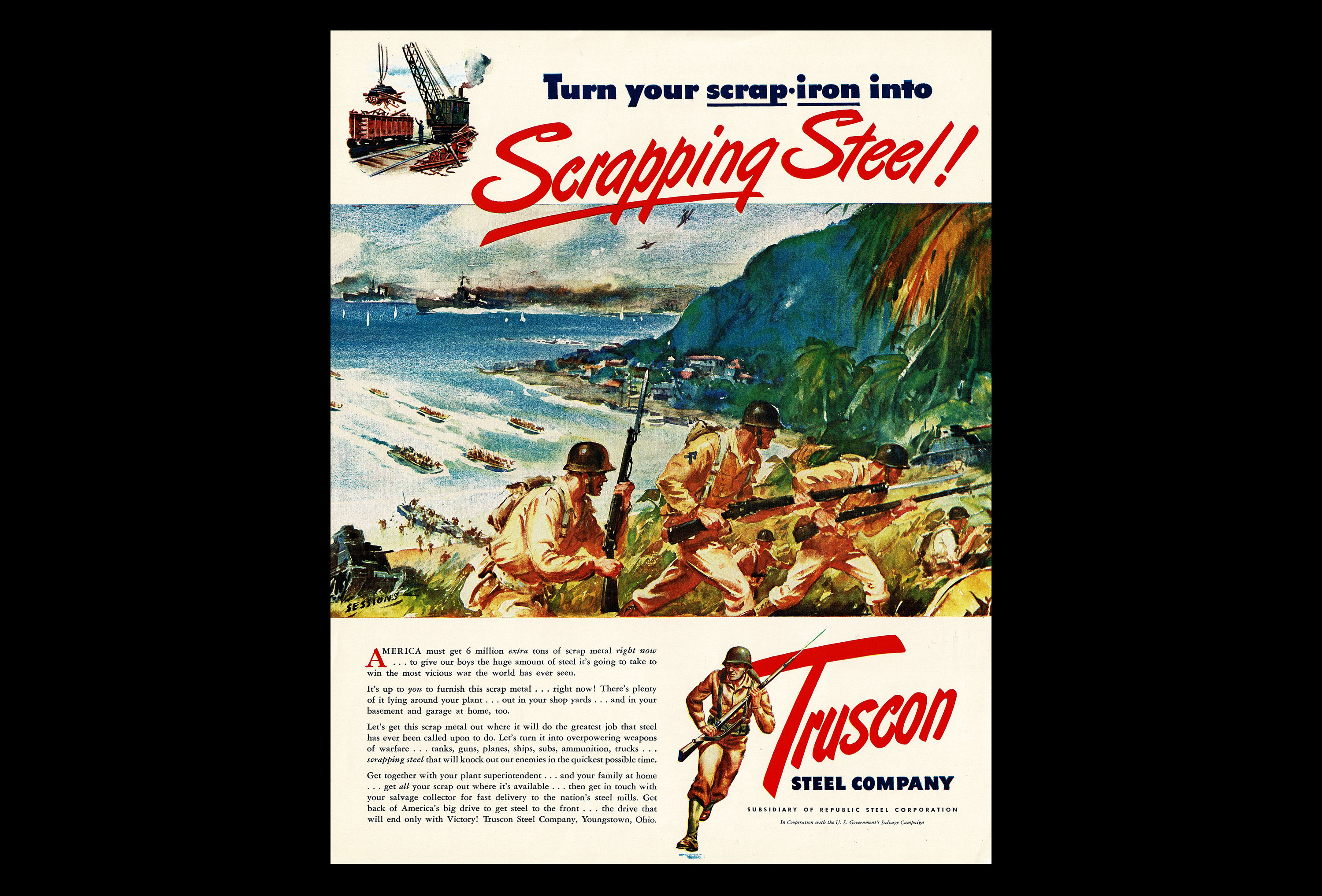 1942 Army Infantry World War 2 Original Truscon Steel Co. Magazine