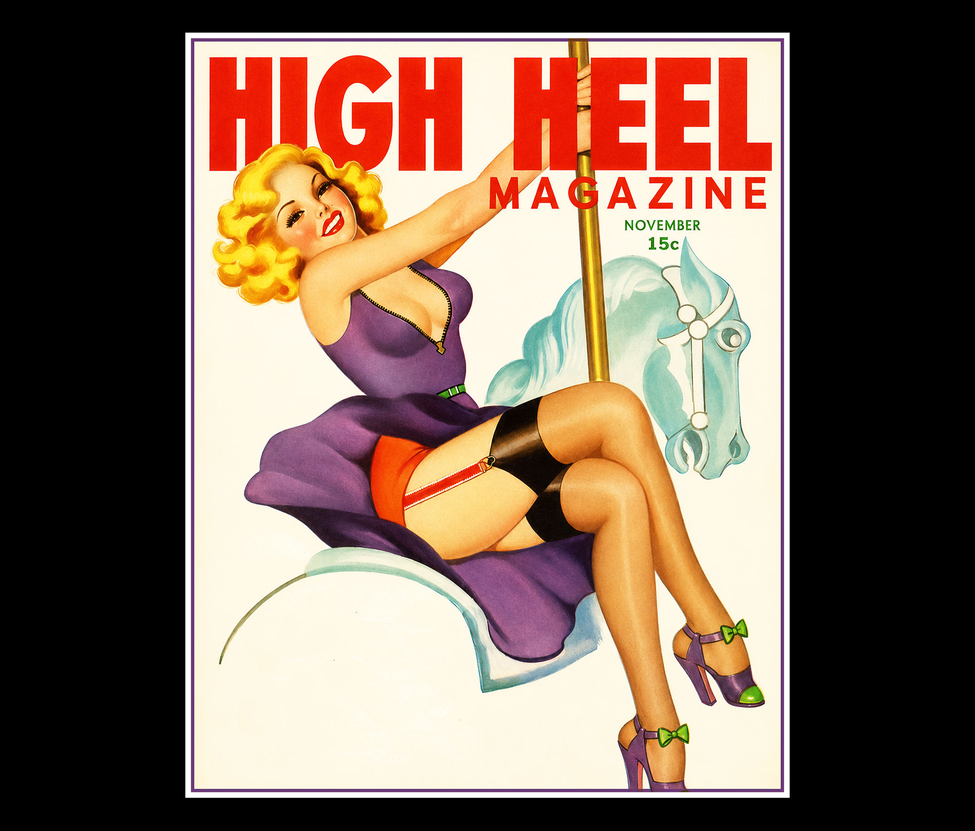 1930's "High Heel" Pin Up Style Magazine Cover Poster Print