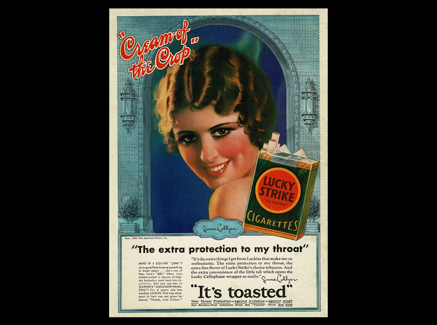 1932 Lucky Strike Cigarettes Original Magazine Ad - June Collyer Film Star