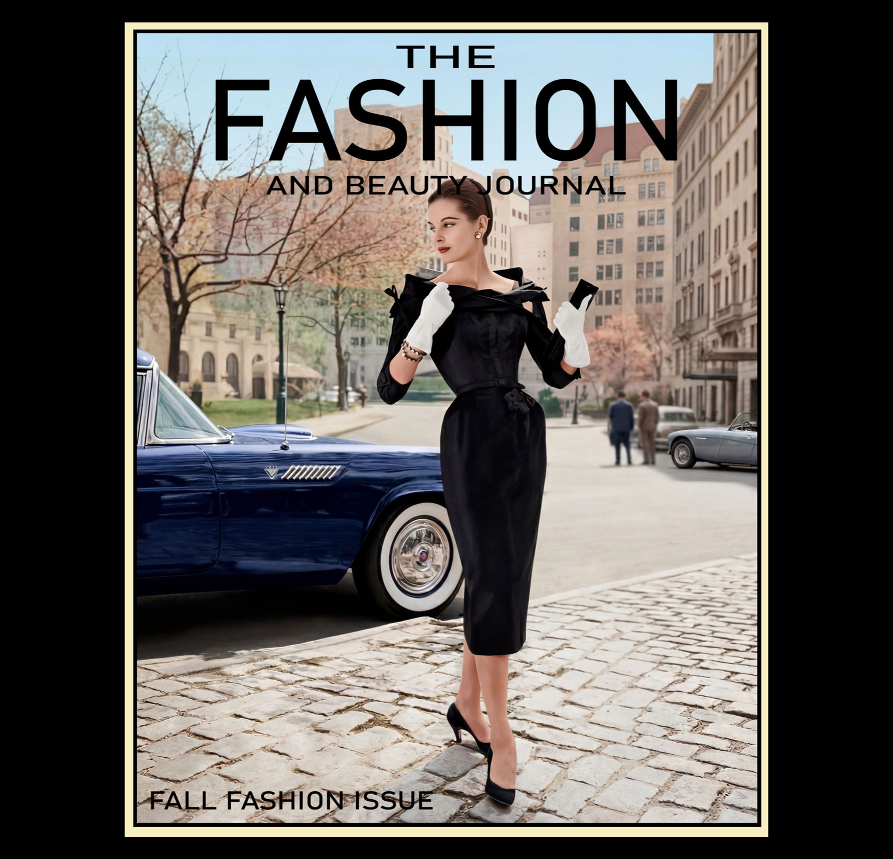 1950s Fashion Magazine Cover Poster – Vintage Glamour Art