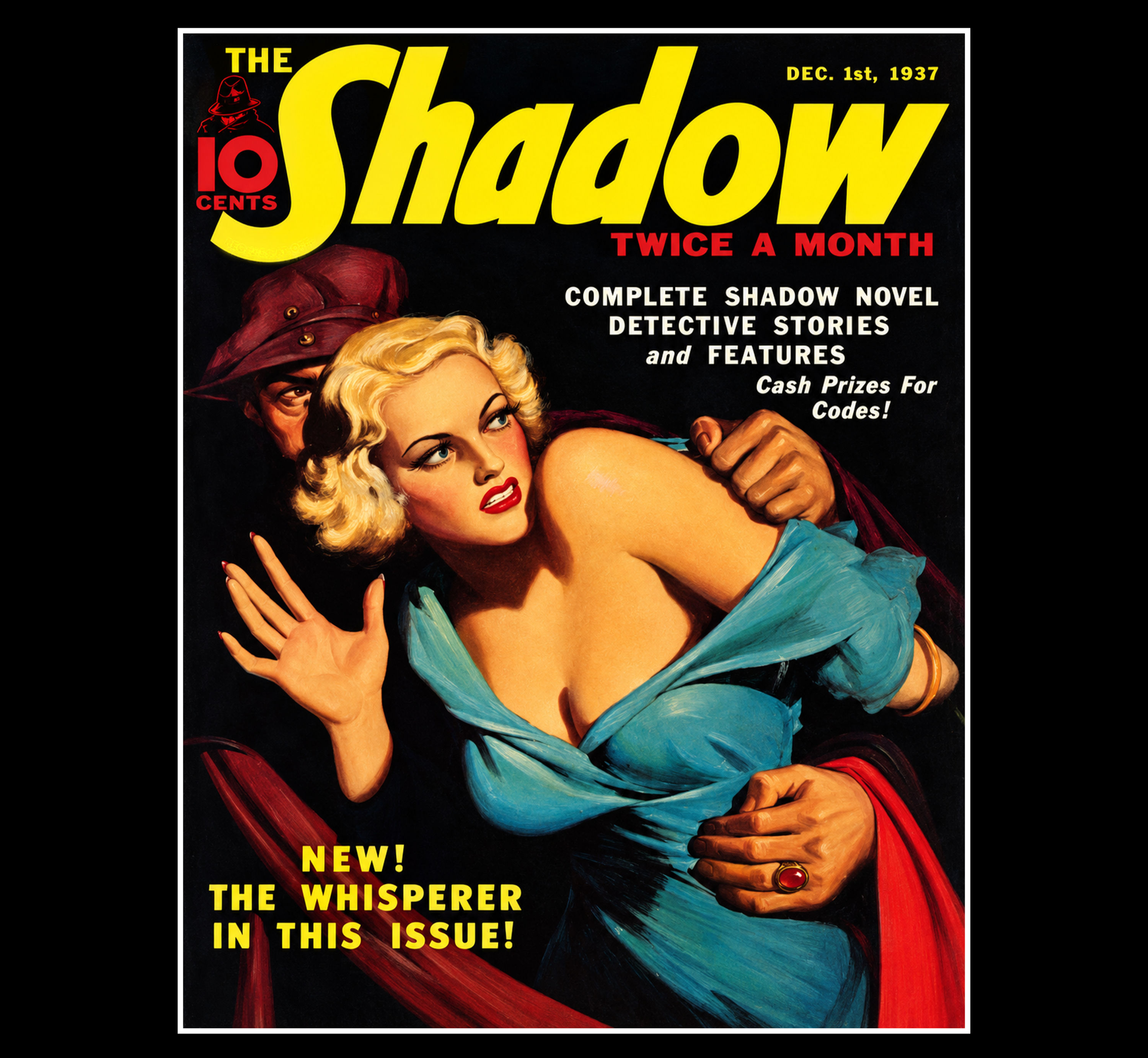 1930s "The Shadow" Detective Pulp Magazine Poster Art Print