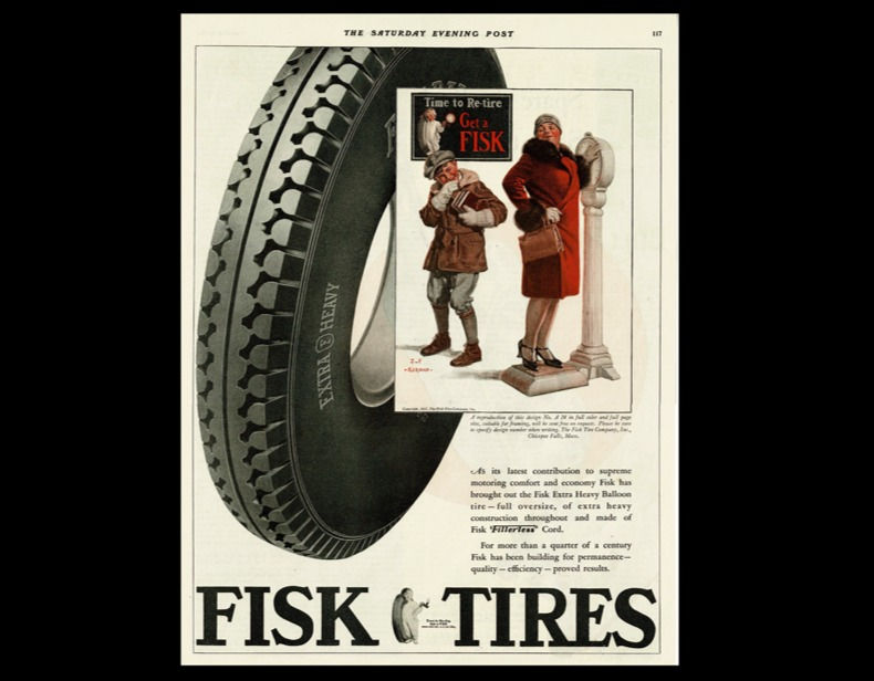 1927 Fisk Tires Original Magazine Ad - J. F. Kernan Illustration
