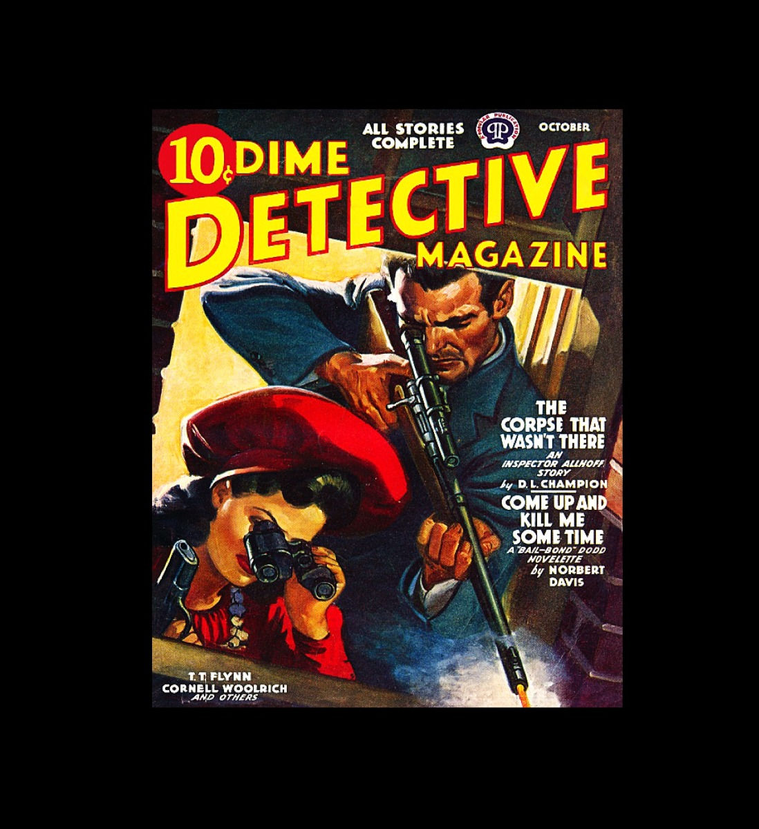 1940's Dime Detective Pulp Magazine Cover Poster Print