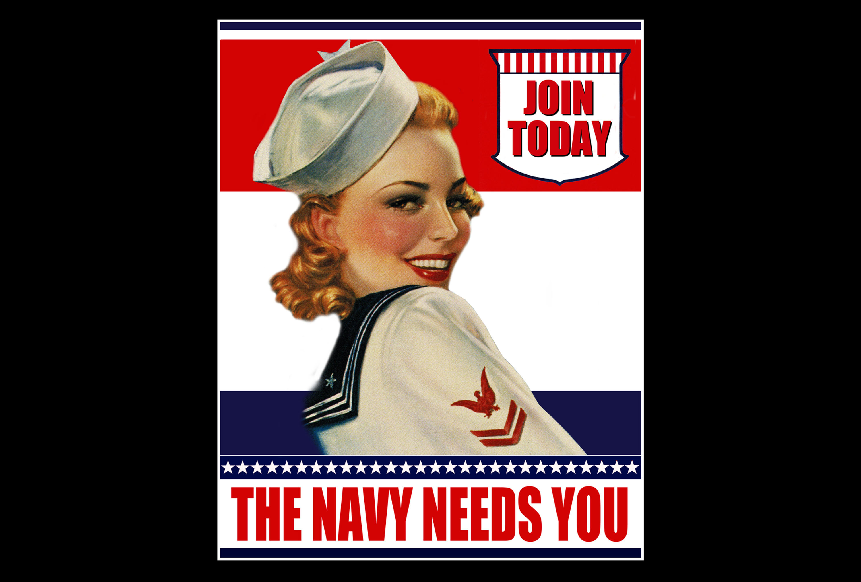 World War 2 Style "The Navy Needs You" Pin Up Poster Art Print