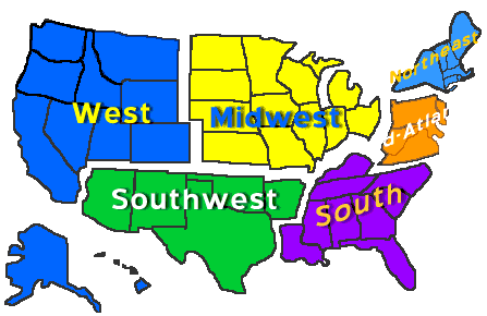 Sports Recruiting Area Map