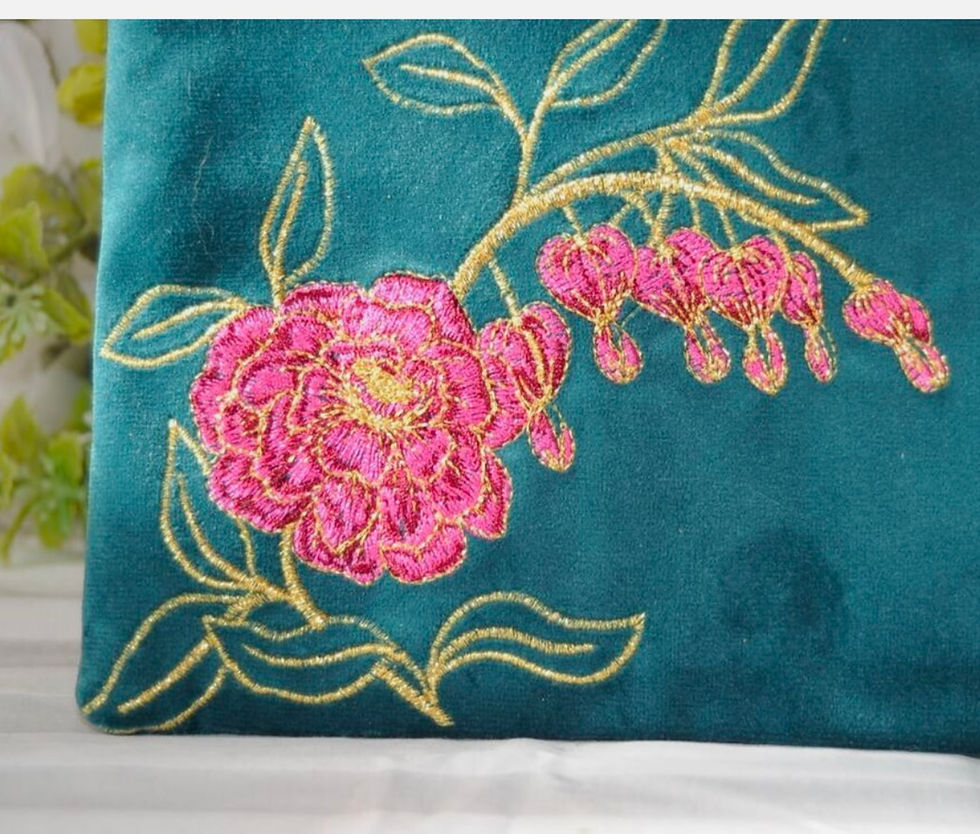 Thumbnail: PAPYRUS TEAL VELOUR COSMETIC/ PENCIL CASE   