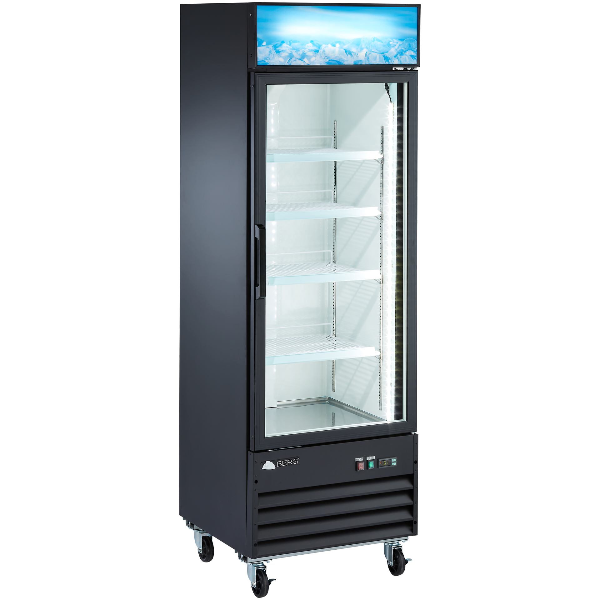Berg BFZS-1D/B 14 cu. ft. 1 Swinging Door Freezer Merchandiser 27"W