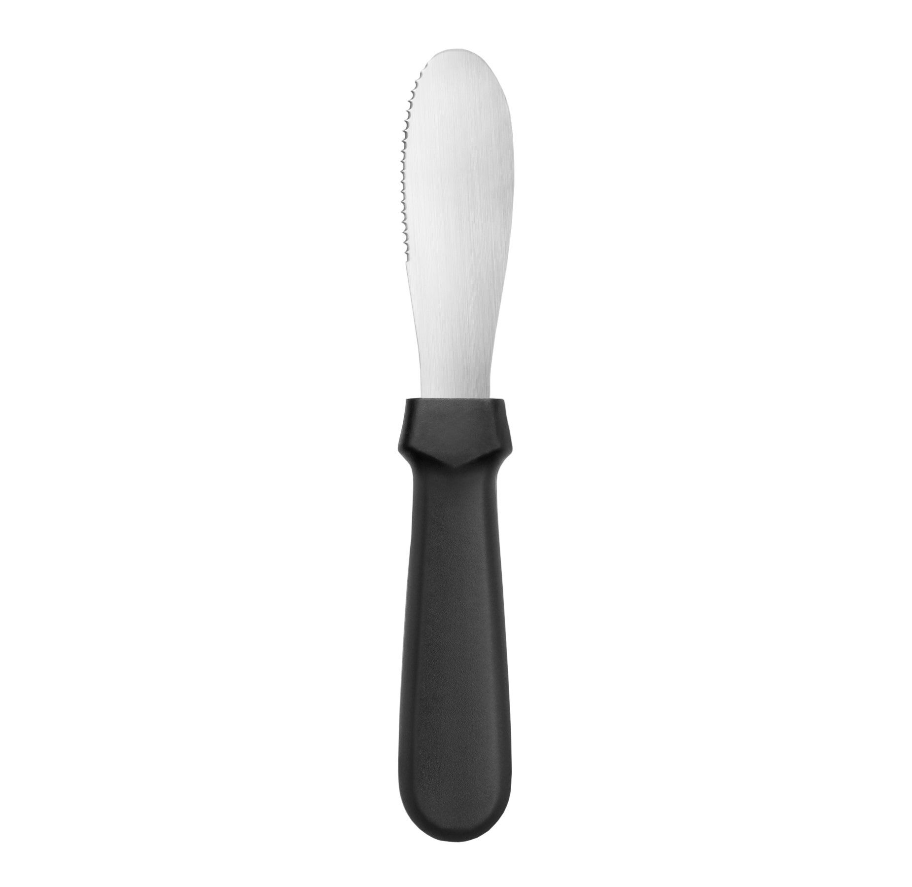 Stainless Steel Butter/Sandwich Spreader with Black Handle 4-1/4" x 1-1/4"