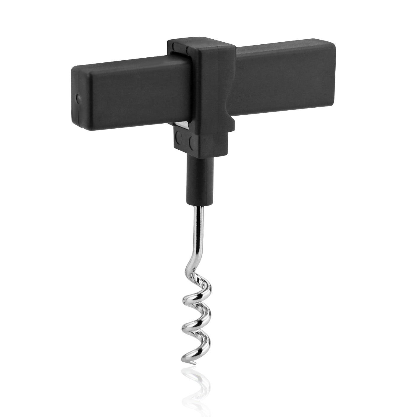 Black Plastic Compact Corkscrew