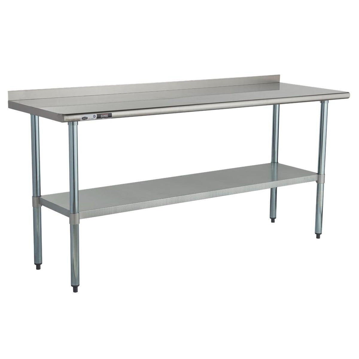 Sauber Stainless Steel Work Table with 2" Backsplash 72"W x 24"D x 36"H