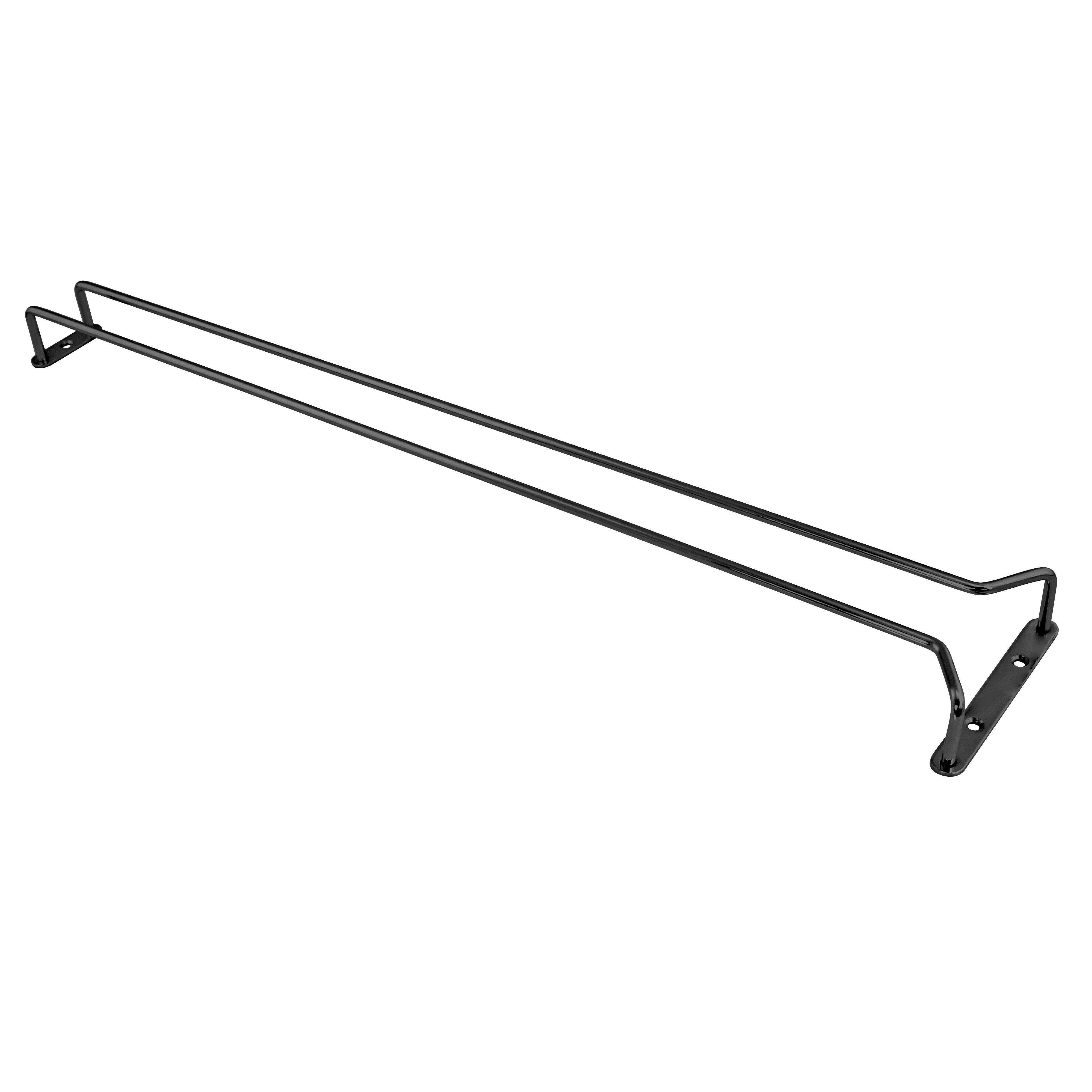 Matte Black Glass Hanger Rack 24"