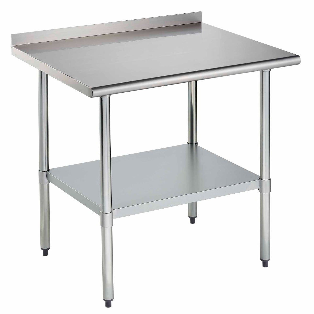 Sauber Stainless Steel Work Table with 2" Backsplash 36"W x 30"D x 36"H