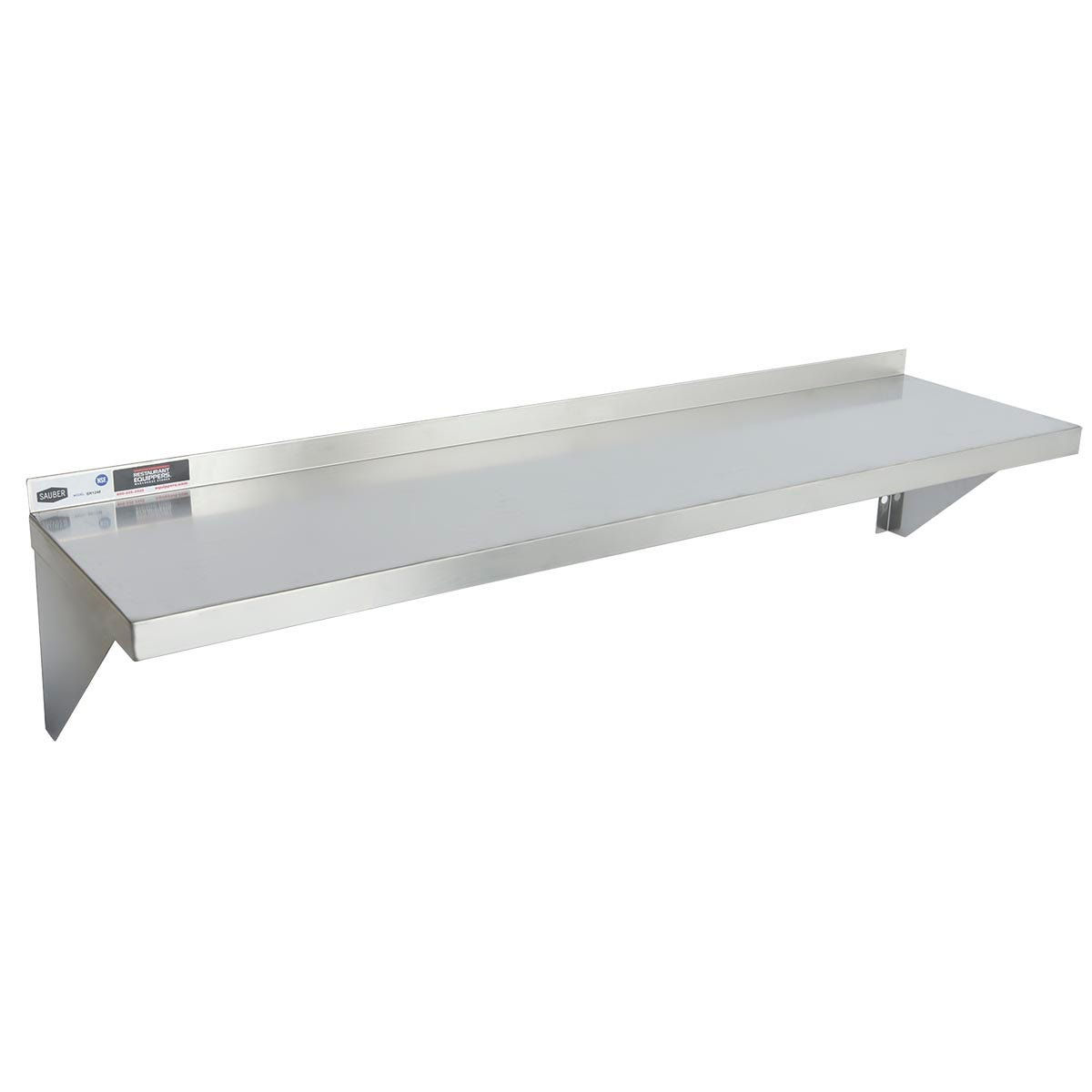 Sauber Stainless Steel Wall Shelf 12"D x 48"W