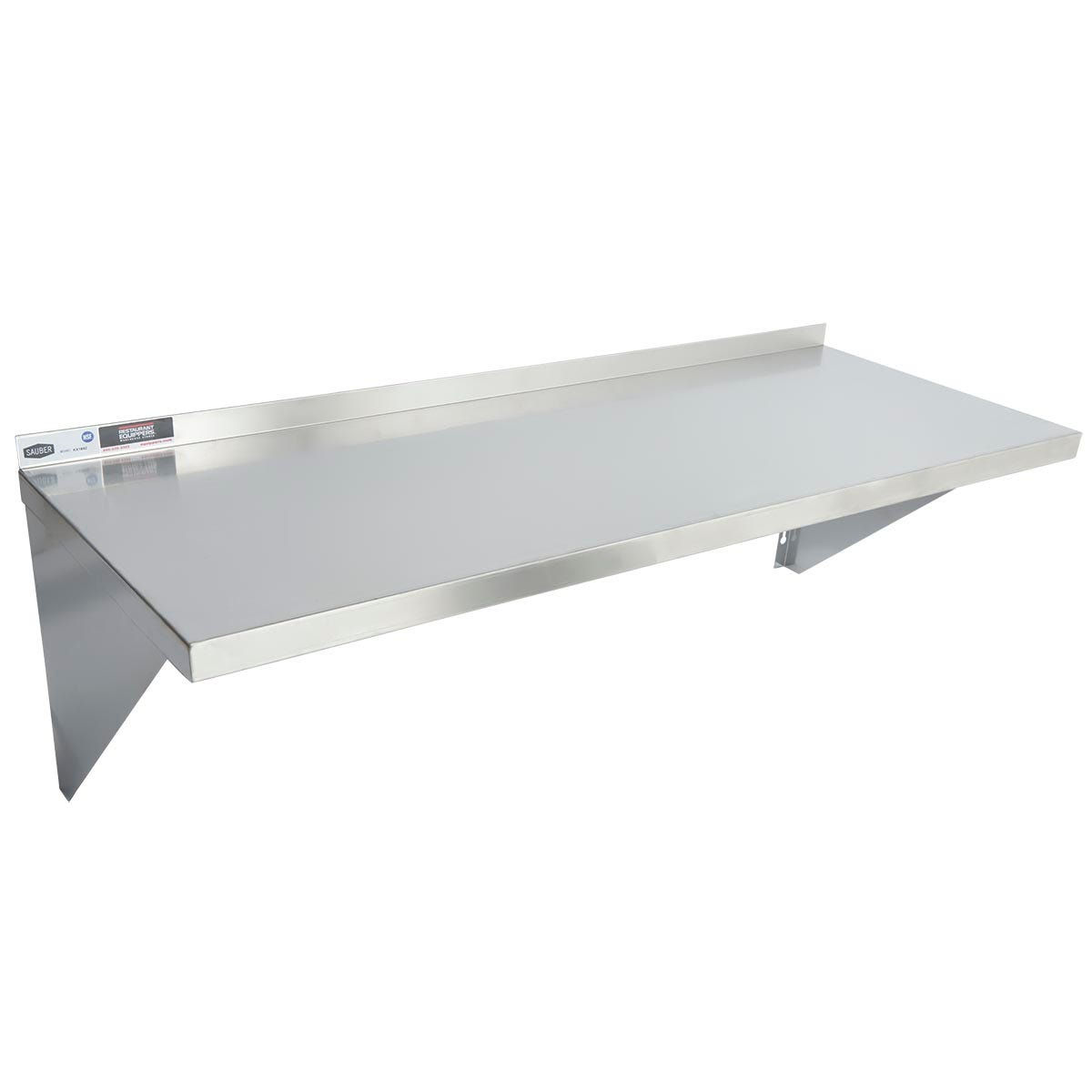 Sauber Stainless Steel Wall Shelf 18"D x 48"W