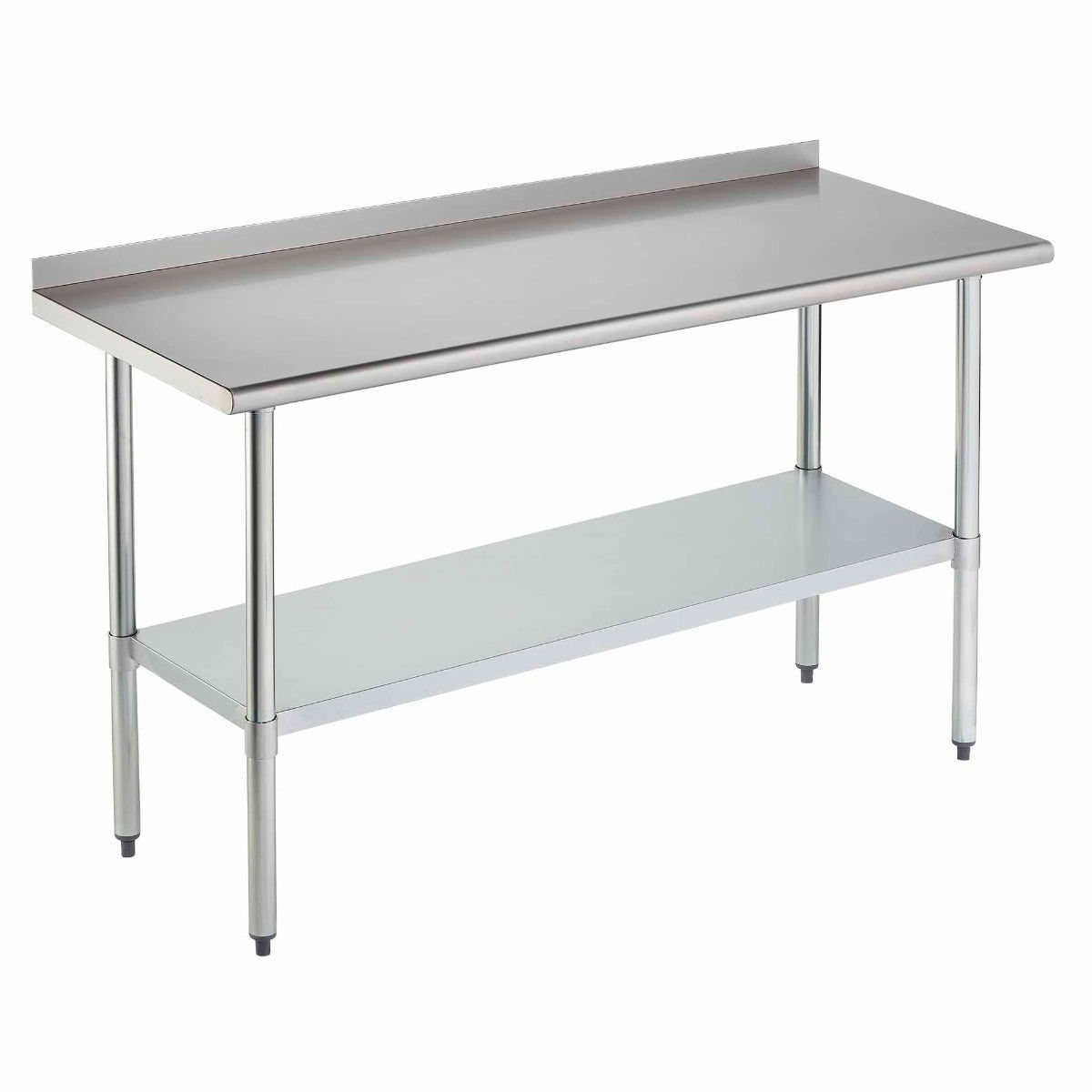 Sauber Stainless Steel Work Table with 2" Backsplash 60"W x 24"D x 36"H