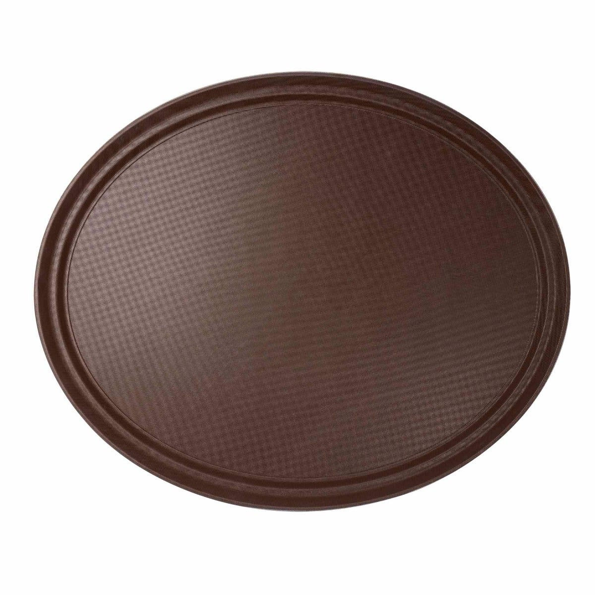 Brown Oval Non-Skid Serving Tray 22" x 27"