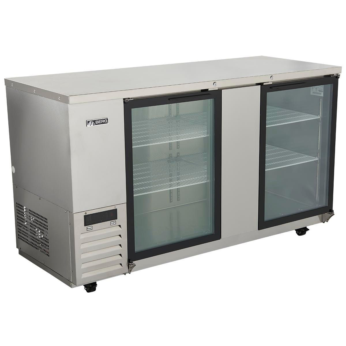 Berg BERBBG69 Stainless Steel Back Bar Cooler with Glass Doors 68"W