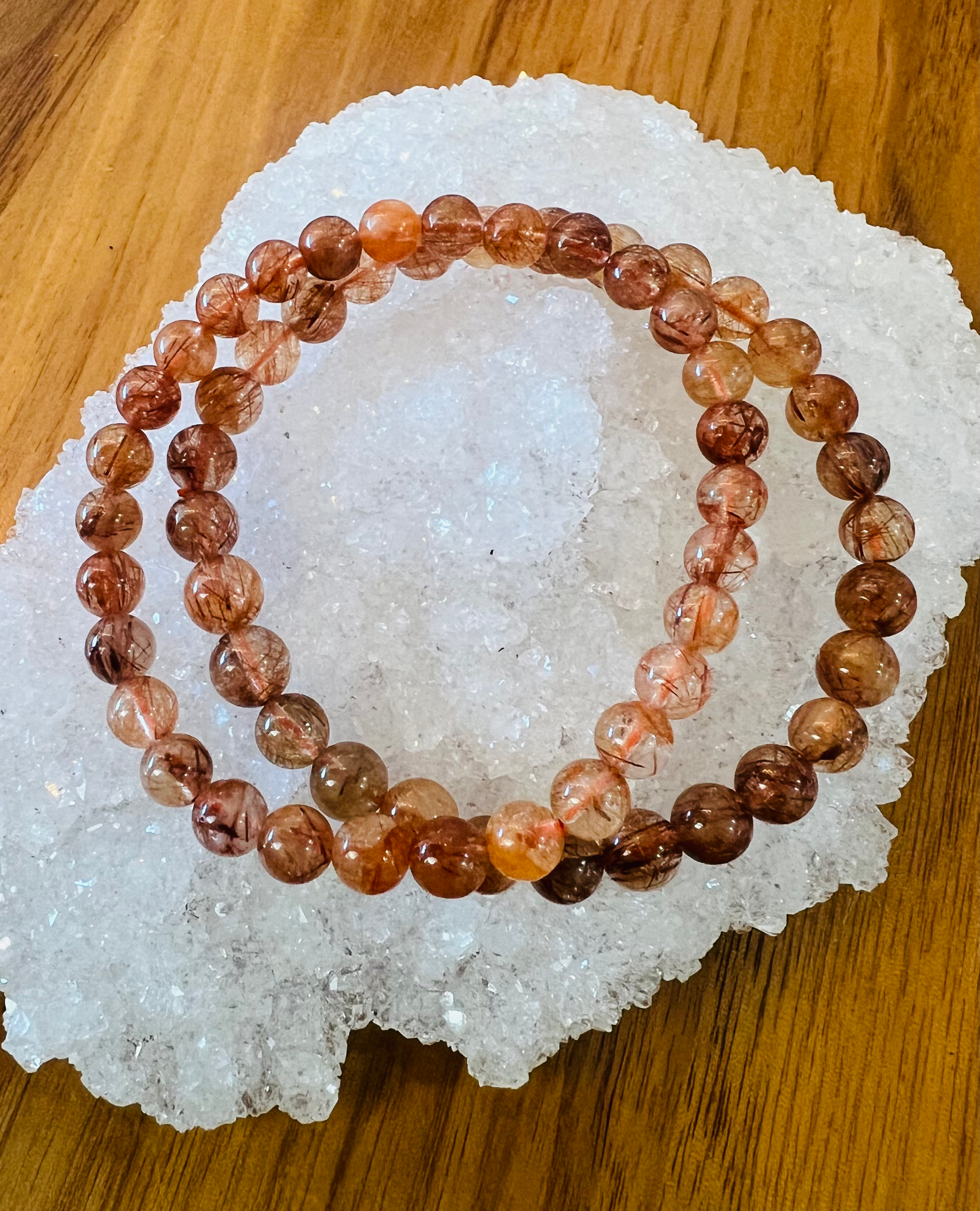 Red Rutile Quartz Bracelet 6mm