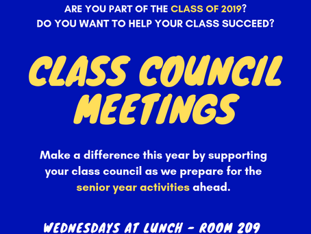 2018-19 Class Council Meetings