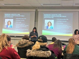 Students learn about public relations campaigns from LM Inc. President