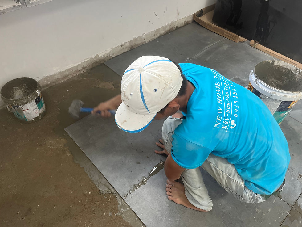 Thi công lát gạch nền