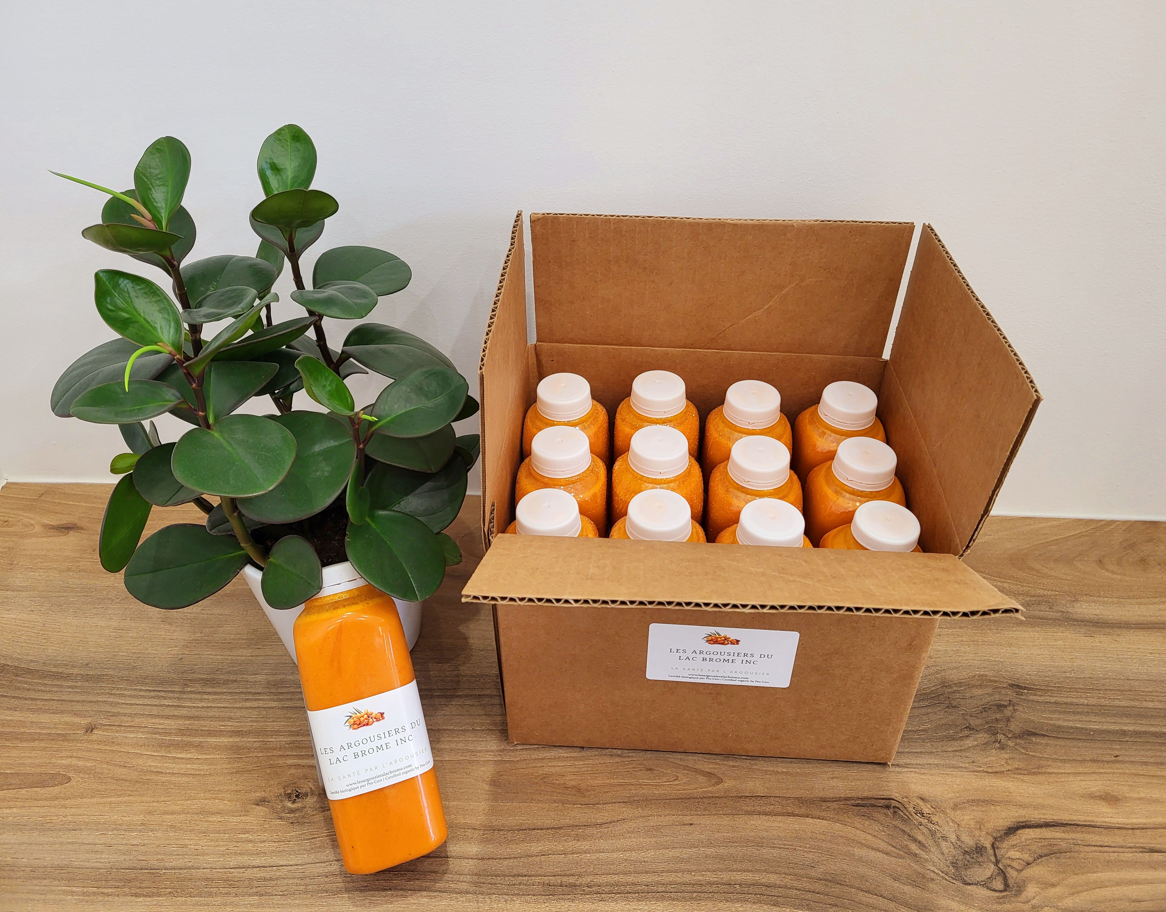 Bouteilles Jus d'argousier bio PUR 500ml,   surgelés, caisse de 12