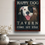 Thumbnail: Happy Dog Tavern Sign Reproduction Vintage Sign Look Pit Bull Terrier
