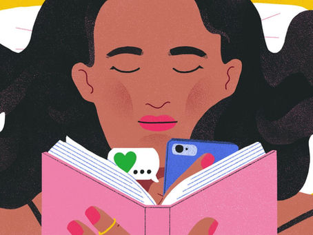 a woman looking at dating apps