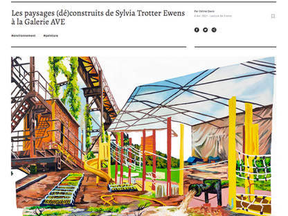 Article in Vie des arts: Les paysages (dé)construits de Sylvia Trotter Ewens à la Galerie AVE