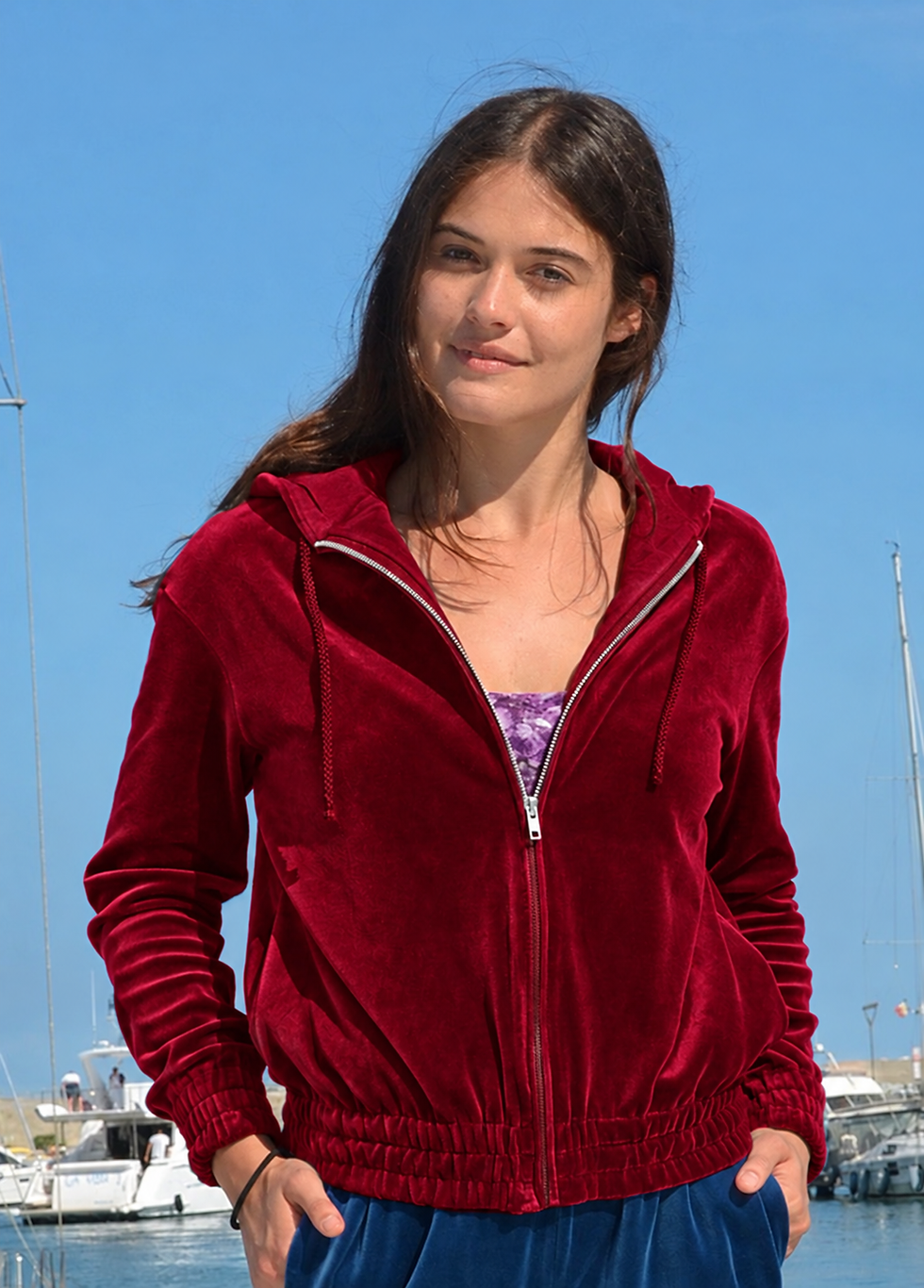 Velvet Lounge Jacket - RUBY RED VELVET