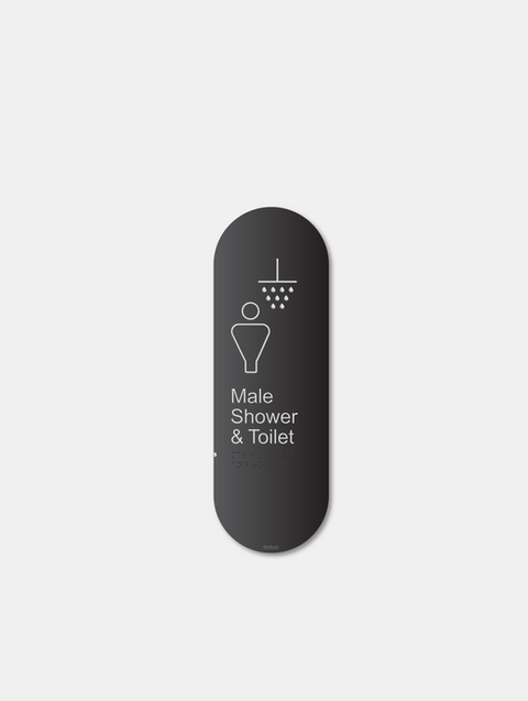 Male Shower & Toilet Capsule – Tactile & Braille | Made by Boto®