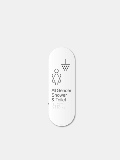 All Gender Shower & Toilet Capsule – Tactile & Braille | Made by Boto®