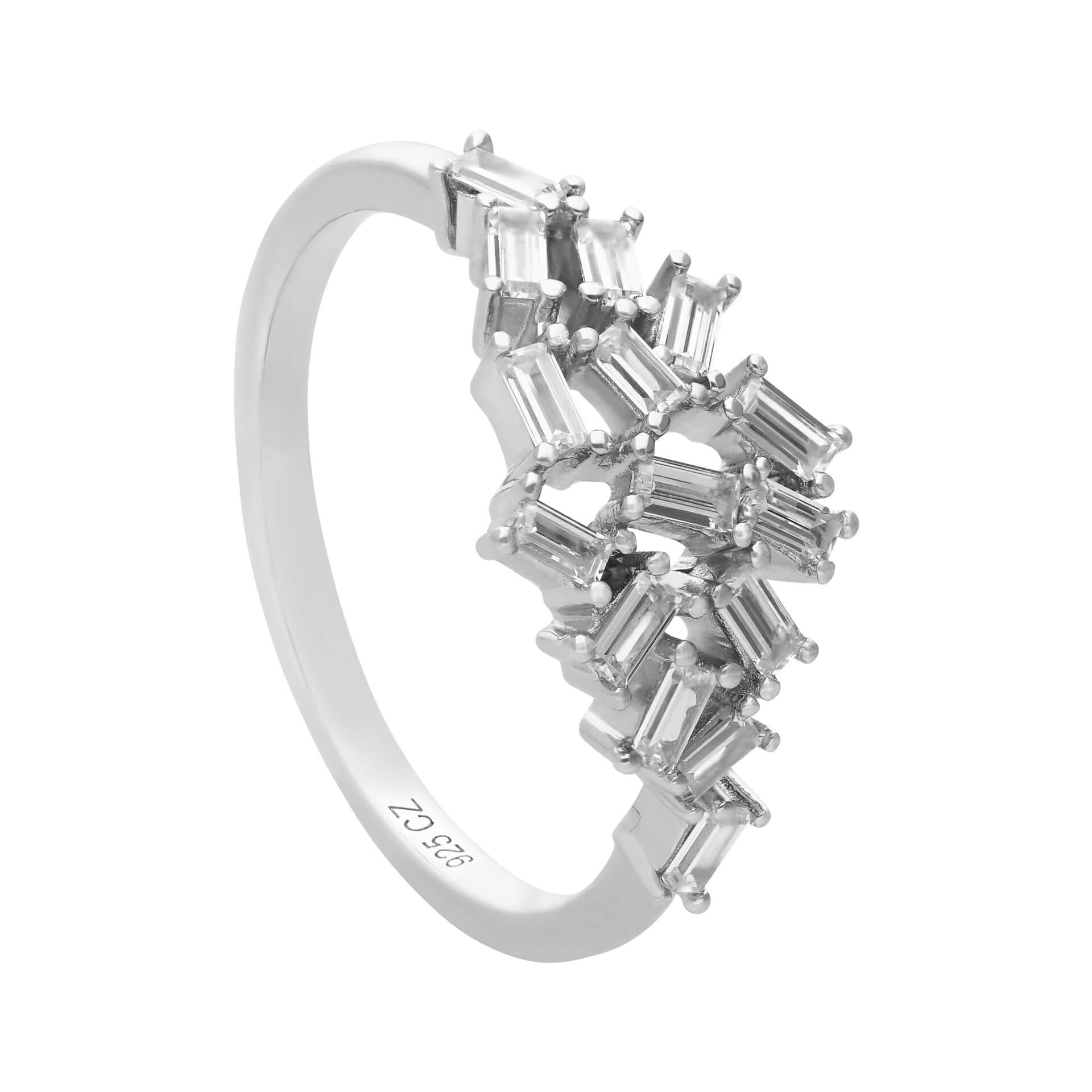 Baguette Zirconia Scatter Ring