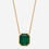 Thumbnail: Yellow Gold Plated Elongated Octagon Necklace with Emerald Crystal