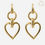Thumbnail: Yellow Gold Plated Open Heart Drop Earrings